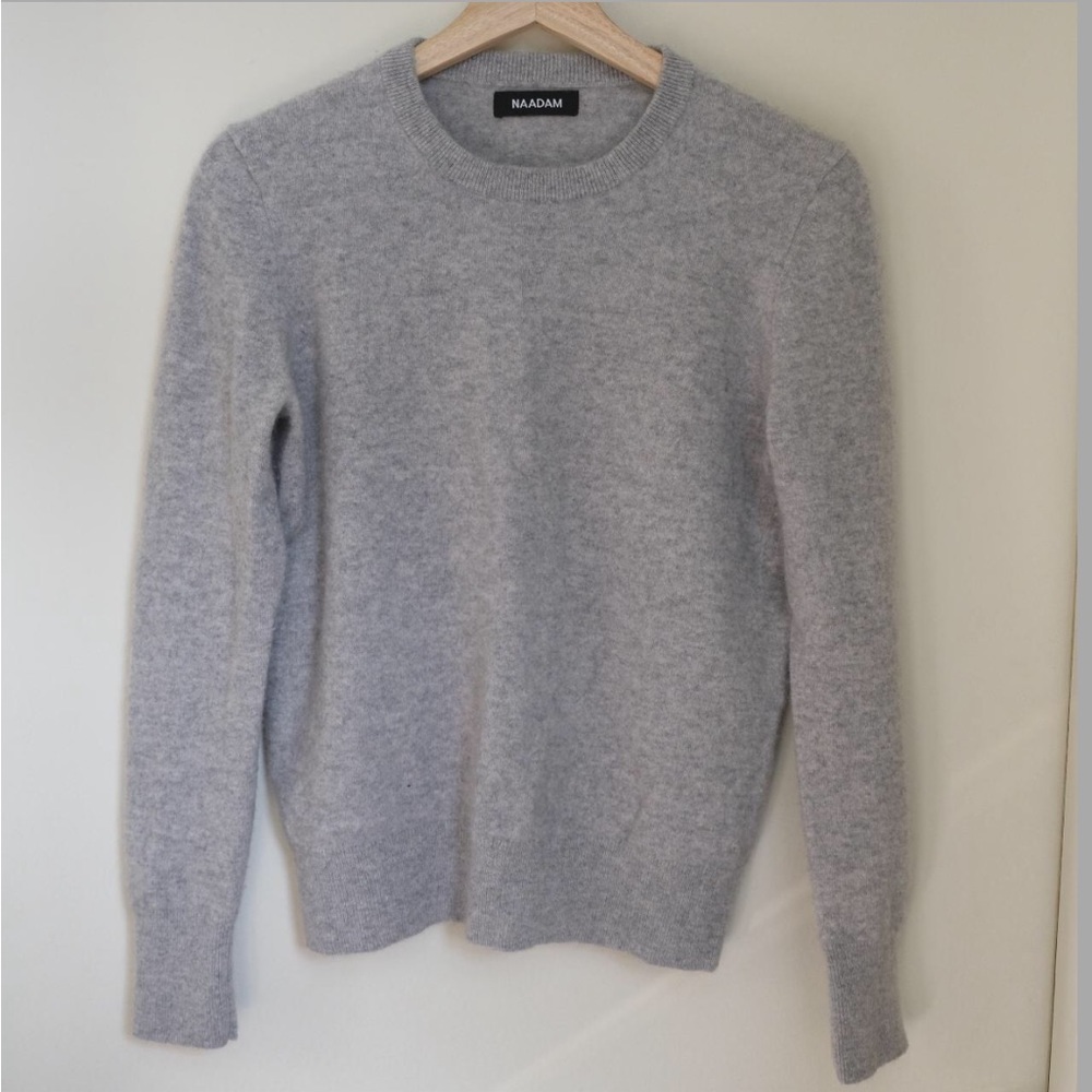 NAADAM Essential Cashmere Crew size Small in Cement grey